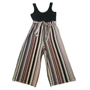 EUC Kismet Jumpsuit Paperbag Waist Sleeveless With Striped Wide Leg Size Small